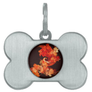 Dancing Firebirds Abstract Art Pet ID Tag