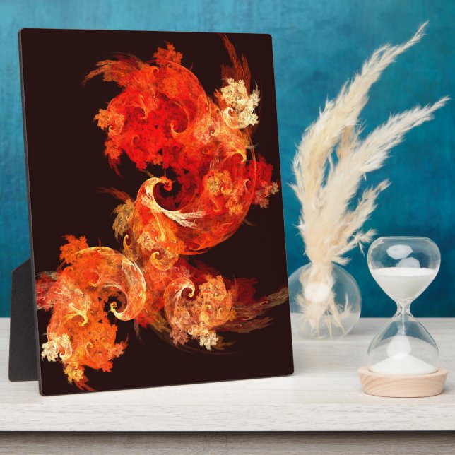 Dancing Firebirds Abstract Art Plaque (Side)