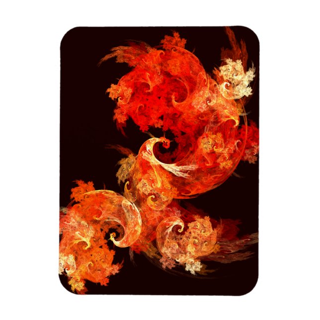 Dancing Firebirds Abstract Art Premium Magnet (Vertical)