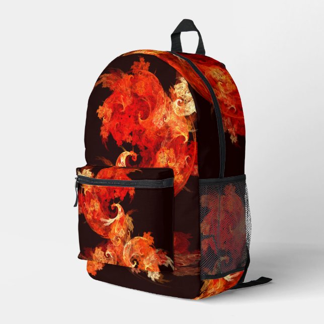 Dancing Firebirds Abstract Art Printed Backpack (Back Corner Right)
