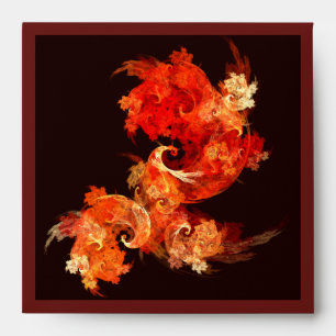 Dancing Firebirds Abstract Art Square Envelope