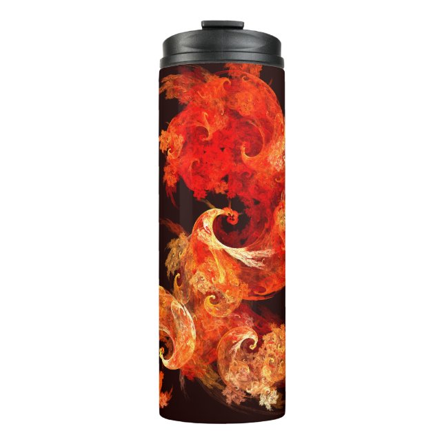 Dancing Firebirds Abstract Art Thermal Tumbler (Front)