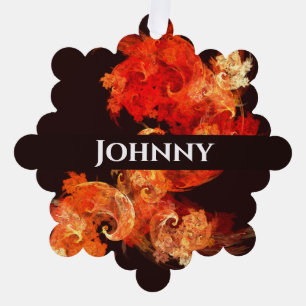 Dancing Firebirds Abstract Art Tree Decoration Card