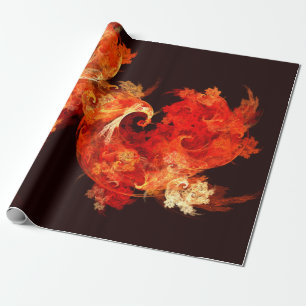Dancing Firebirds Abstract Art Wrapping Paper