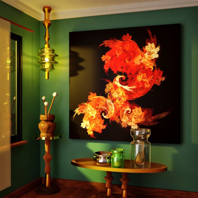 Dancing Firebirds Abstract Wrapped Canvas Print (Dancing Firebirds Abstract Wrapped Canvas Print)