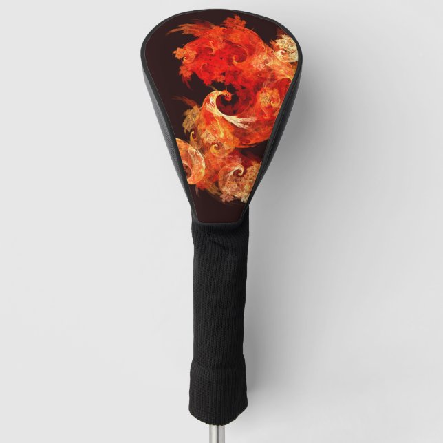 Dancing Firebirds Art Modern Fractal Abstract Golf Head Cover (Front)