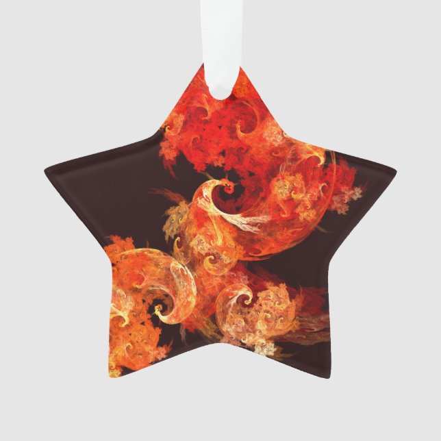 Dancing Firebirds Art Modern Fractal Abstract Ornament (Front)