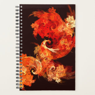 Dancing Firebirds Art Modern Fractal Abstract Planner