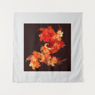 Dancing Firebirds Art Modern Fractal Abstract Tapestry