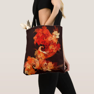 Dancing Firebirds Art Modern Fractal Abstract Tote Bag