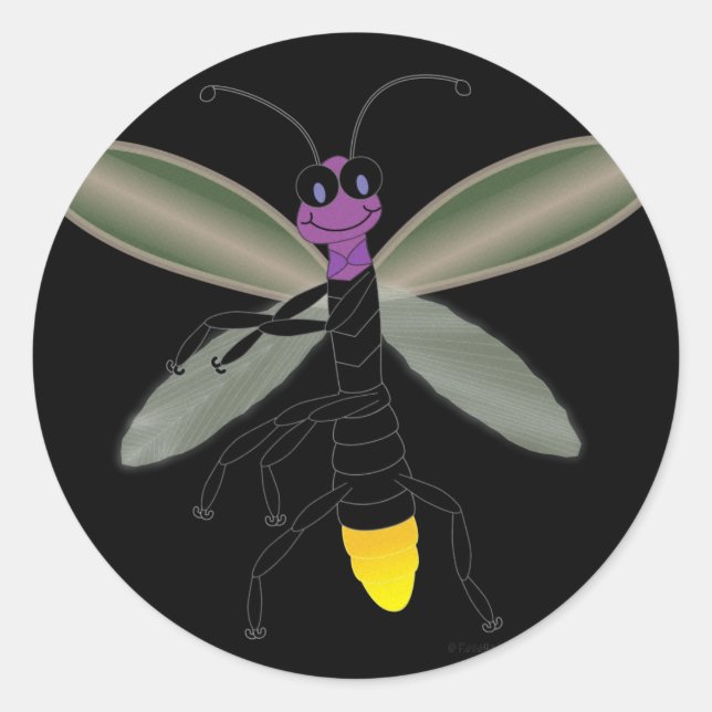 Dancing Firefly Classic Round Sticker (Front)