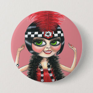 Dancing Flapper Girl Roaring Twenties 7.5 Cm Round Badge