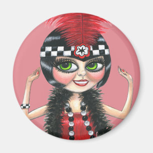 Dancing Flapper Girl Roaring Twenties Magnet