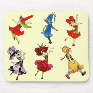 Dancing Flower Children Mouse Mat