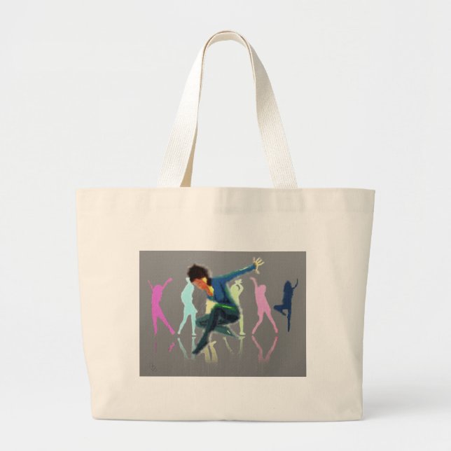 Dancing for Joy Art Large Tote Bag (Front)