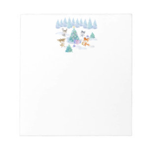 Dancing Forest Animals Christmas Watercolor Notepad