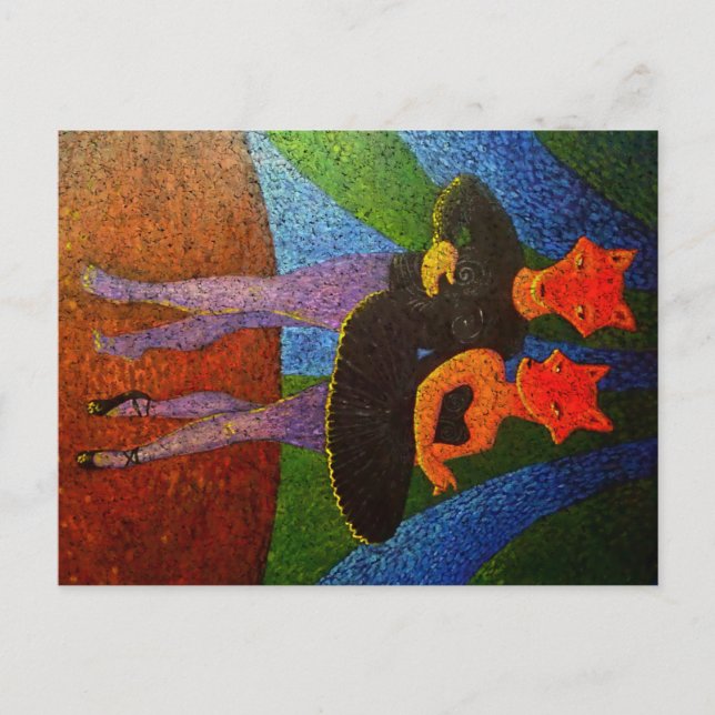 Dancing foxes postcard (Front)