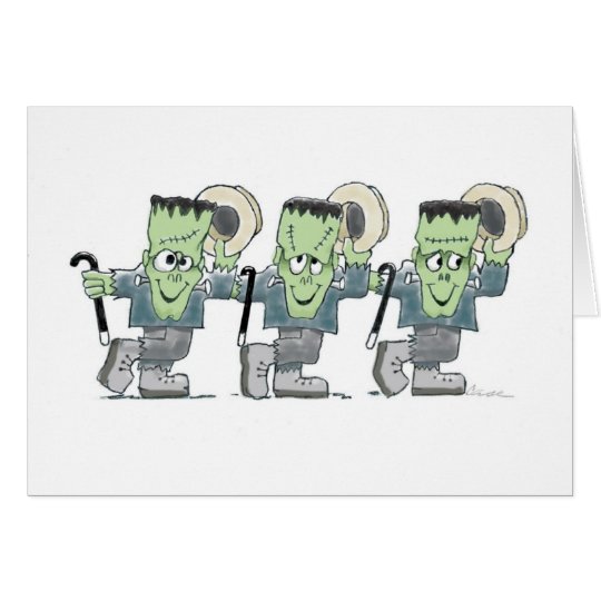 Dancing Frankies greeting card
