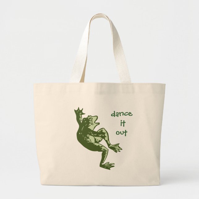 Dancing Frog "Dance it Out" Products Large Tote Bag (Front)