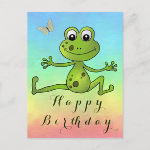 dancing frog   postcard