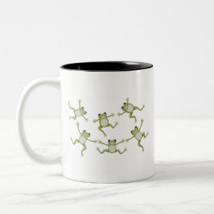 Dancing Frogs Cute Amphibian Nature Lover Gift  Two-Tone Coffee Mug