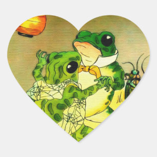Dancing Frogs Heart Sticker