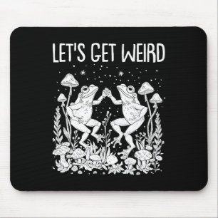 Dancing Frogs Mushrooms Let's Get Weird Funny Cott Mouse Mat