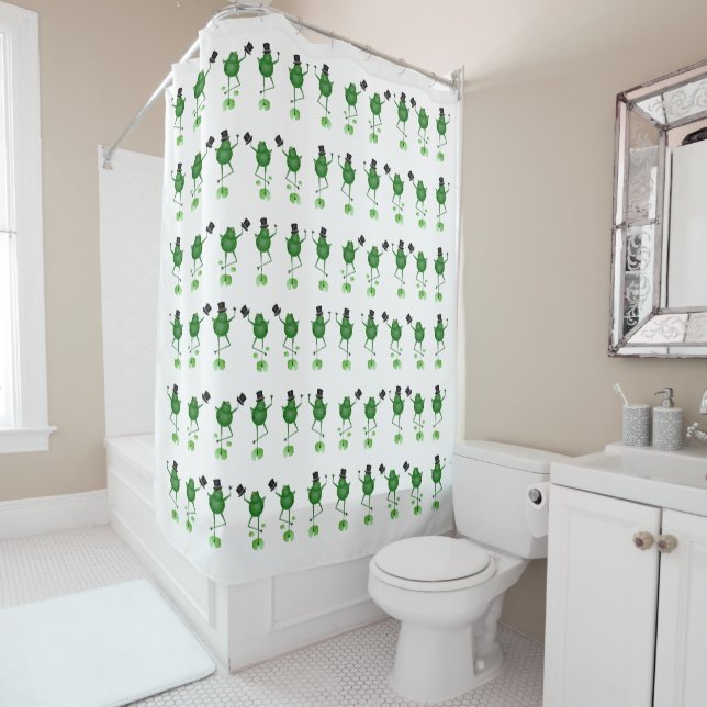 Dancing Frogs Shower Curtain (In Situ)