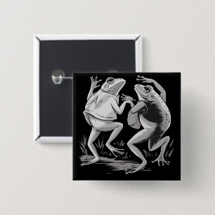 Dancing Frogs Toad Goblincore Dark Academia Retro 15 Cm Square Badge