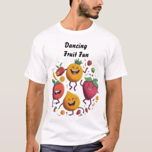 Dancing Fruit Fun colourful and happy fruit white  T-Shirt
