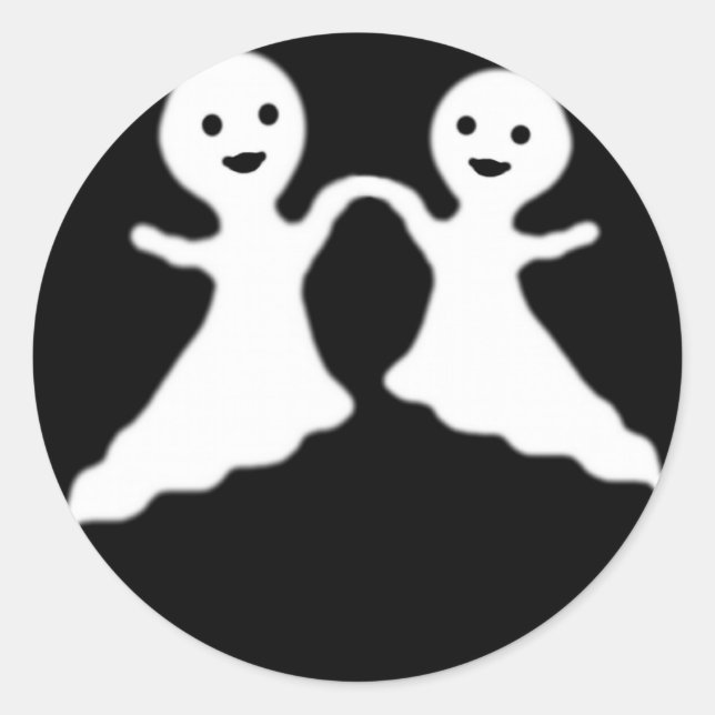 dancing ghosts classic round sticker (Front)