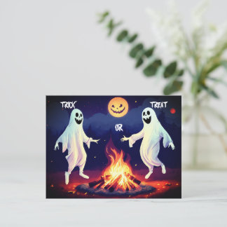 Dancing Ghosts Illustration Postcard