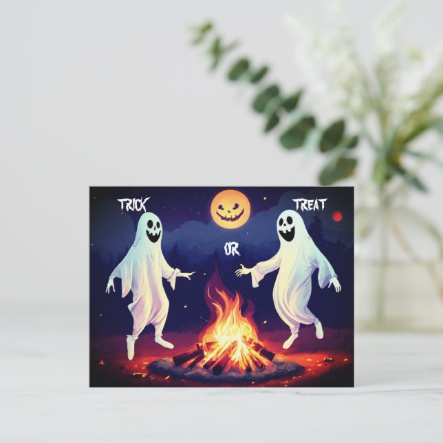 Dancing Ghosts Illustration Postcard (Standing Front)