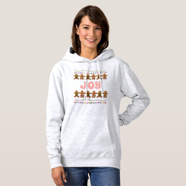 Dancing Gingerbread Cookies And Colourful Candy Hoodie (Front Full)