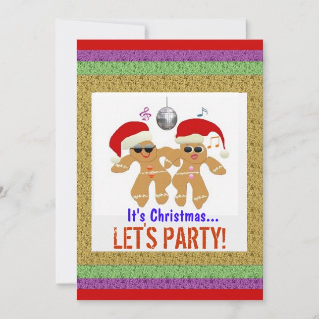 Dancing Gingerbread Cookies Party Invitations (Front)