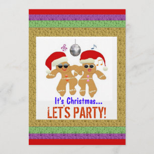 Dancing Gingerbread Cookies Party Invitations