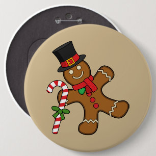 Dancing Gingerbread Man 6 Cm Round Badge