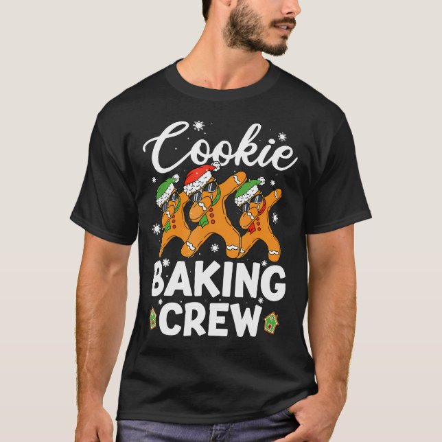 Dancing Gingerbread Man Cookie Baking Crew Christm T-Shirt (Front)