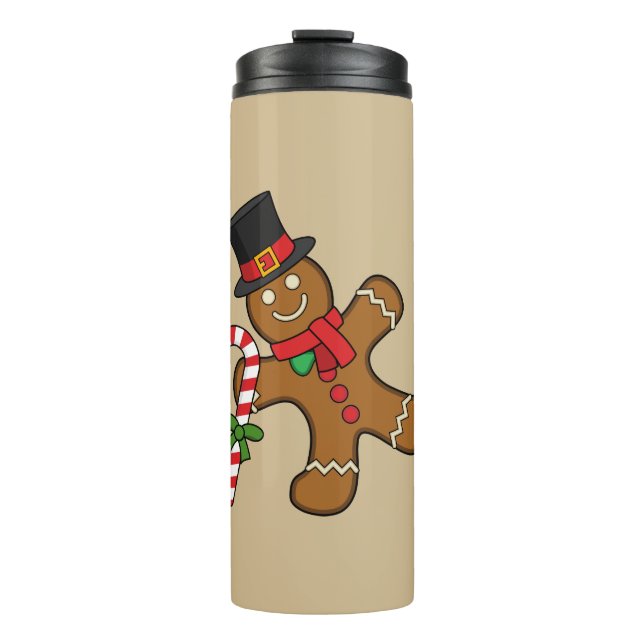 Dancing Gingerbread Man Thermal Tumbler (Front)