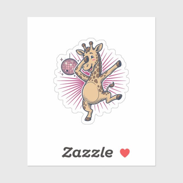 Dancing Giraffe Disco Ball Vintage Engraving Shirt (Sheet)