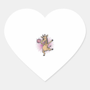 Dancing Giraffe Disco Ball Vintage Engraving Shirt Heart Sticker