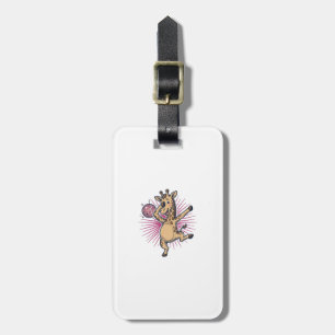 Dancing Giraffe Disco Ball Vintage Engraving Shirt Luggage Tag