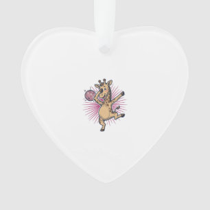 Dancing Giraffe Disco Ball Vintage Engraving Shirt Ornament