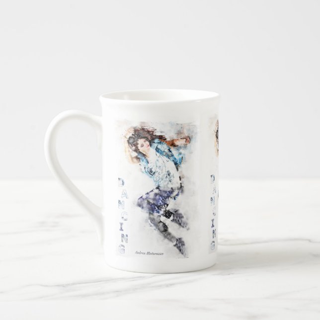 Dancing Girl 2  Bone China Mug (Left)