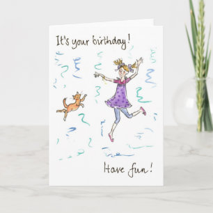 Dancing Girl Birthday Card