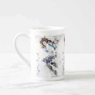 Dancing girl bone china mug