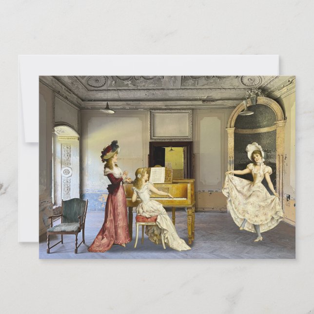 Dancing Girl Flat Holiday Card (Front)