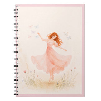 Dancing Girl in a Wildflower Meadow Notebook