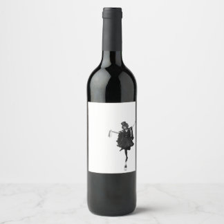 dancing girl on bottle wine label