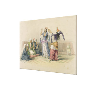 Dancing Girls at Cairo, from 'Egypt and Nubia' Canvas Print